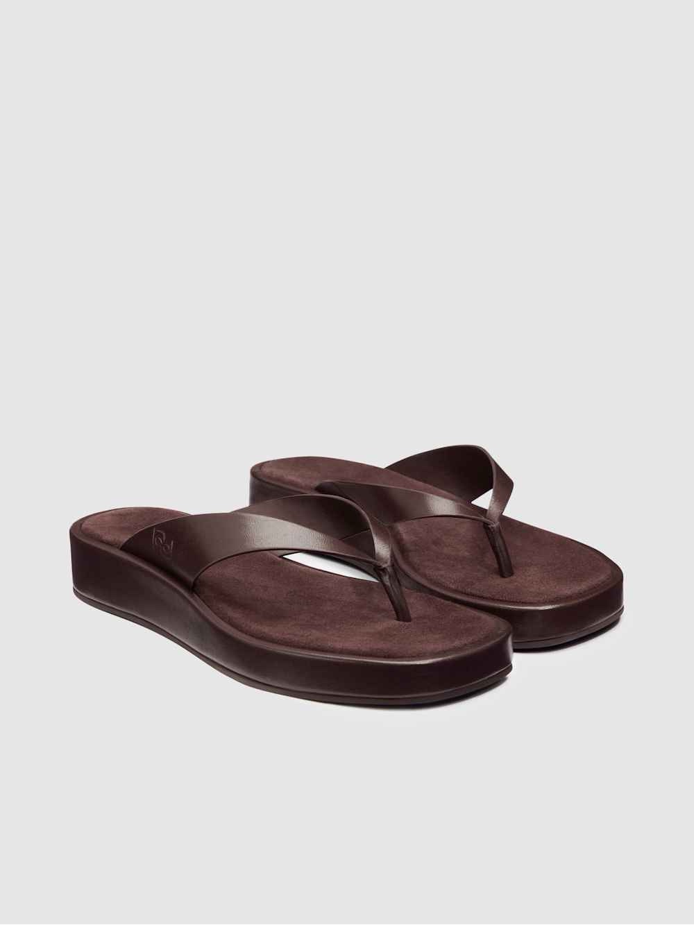 Reformation Eden Platform Thong Sandal Espresso Suede Leather Sz 9 Msrp $228 New